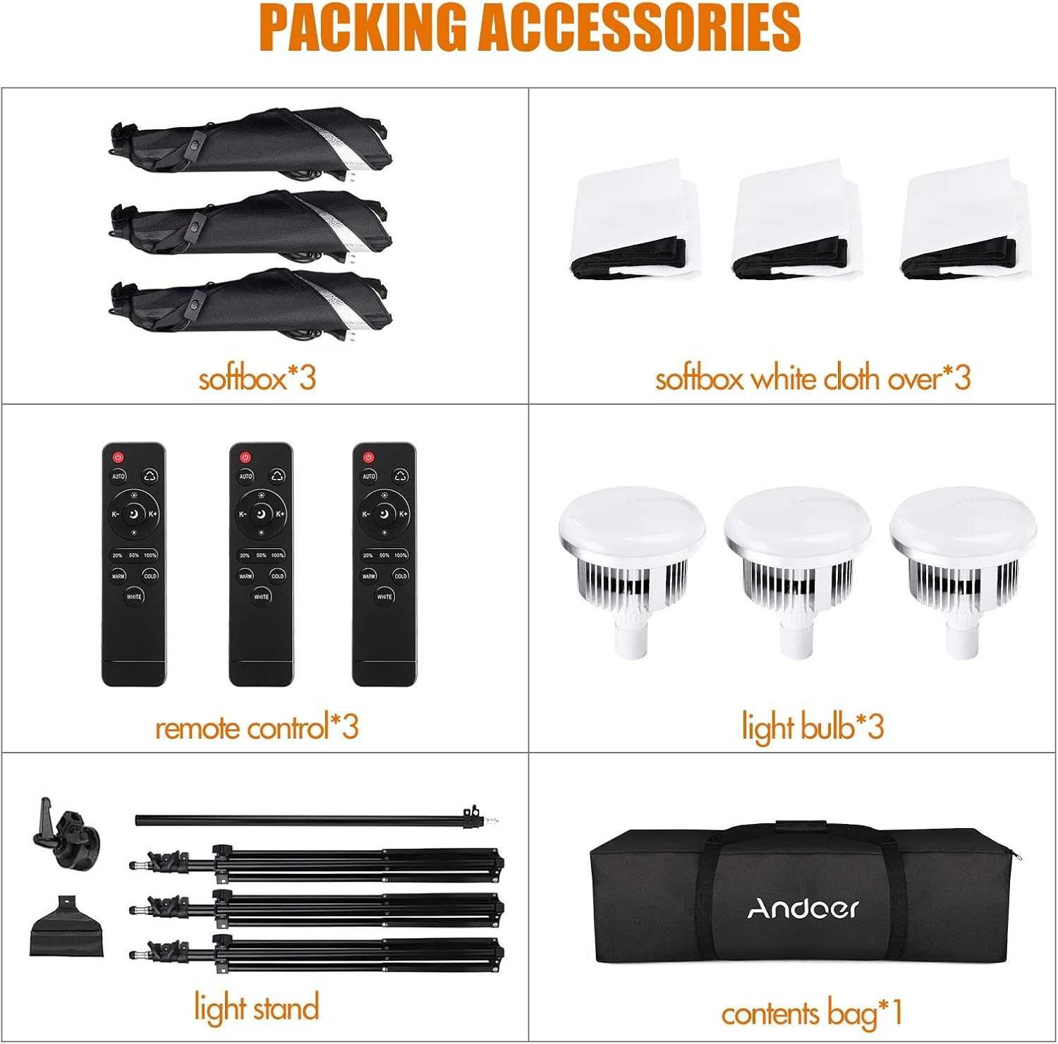 Kit profissional de iluminação e softbox para estúdio