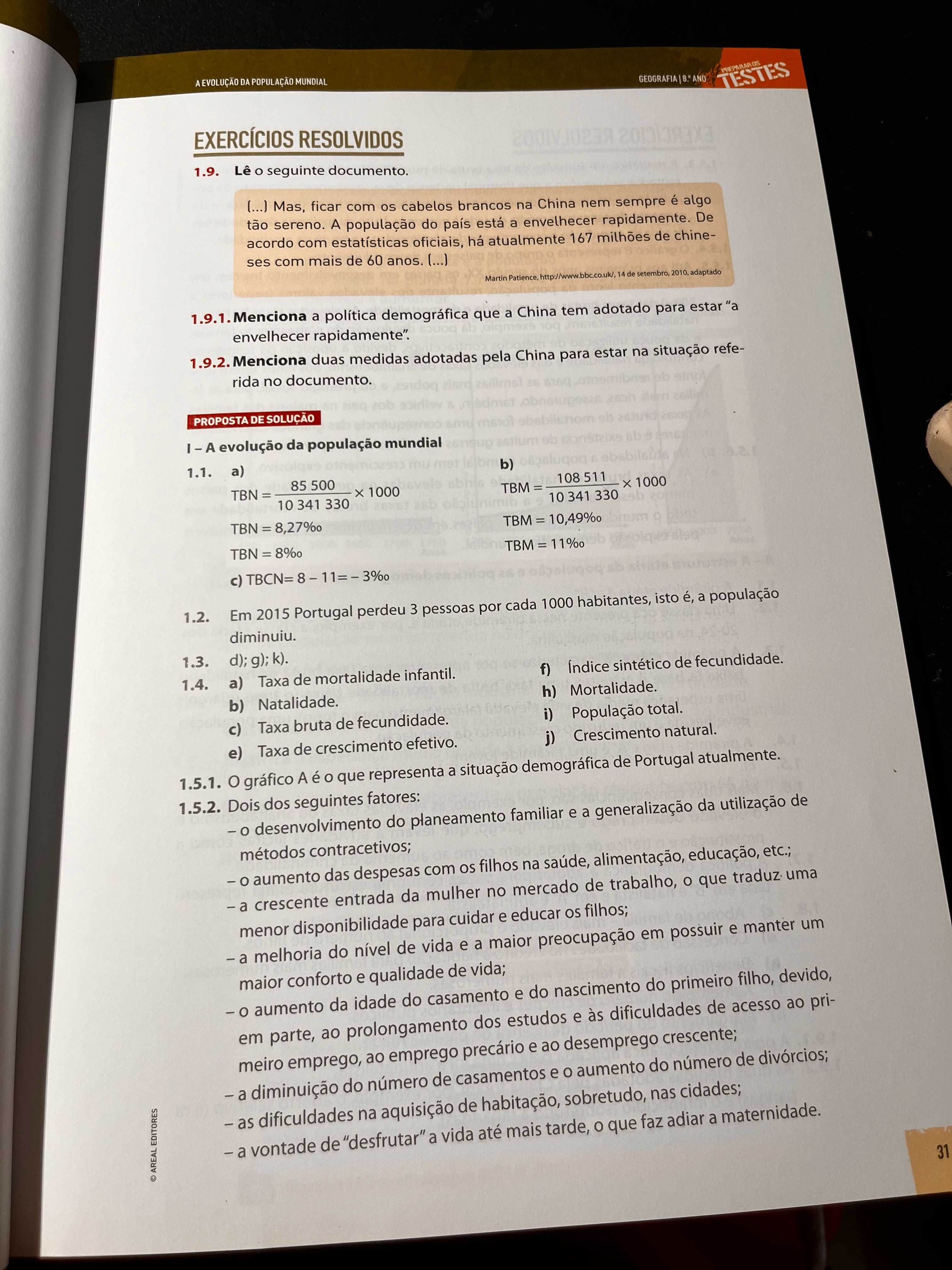Preparar os Testes – Geografia  8.° ano