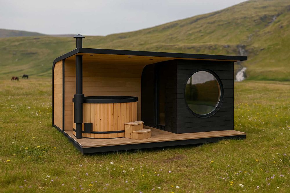 Sauna domek z tarasem pod balie PRODUCENT jakość AuraForest