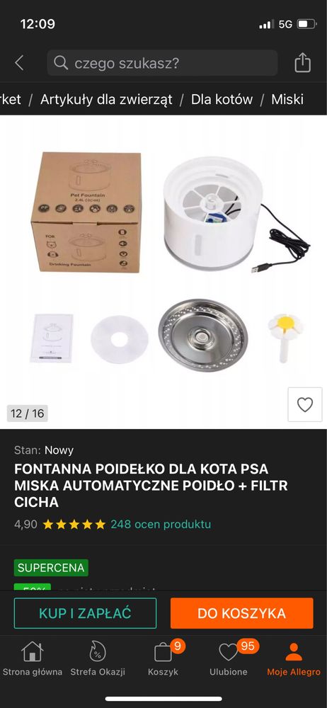 Fontanna dla kota, wysoka jakosc