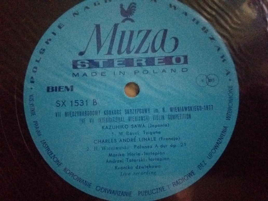 Vinyl VII Konkurs skrzypcowy Poznań 77 (Keiko Mizuno, Sawa) PN SX1531