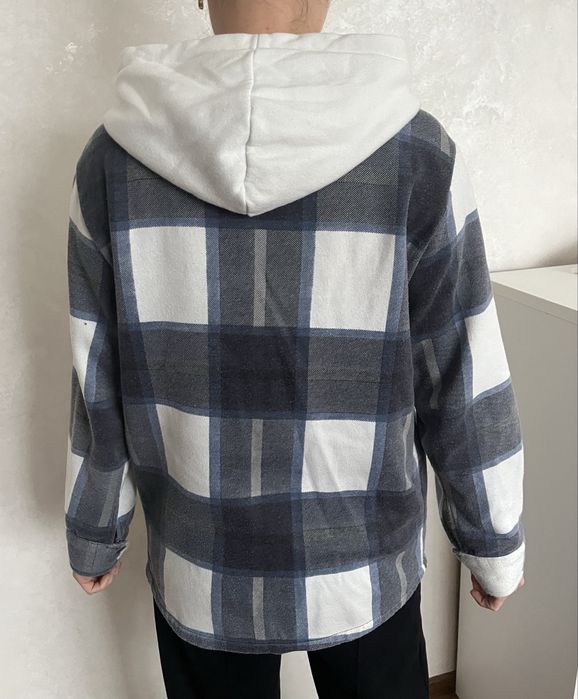 Рубашка кофта на флісі тепла, клітинка, клетка