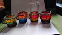 Koszyczki na szklanki z kolorowego drutu-4 sztuk