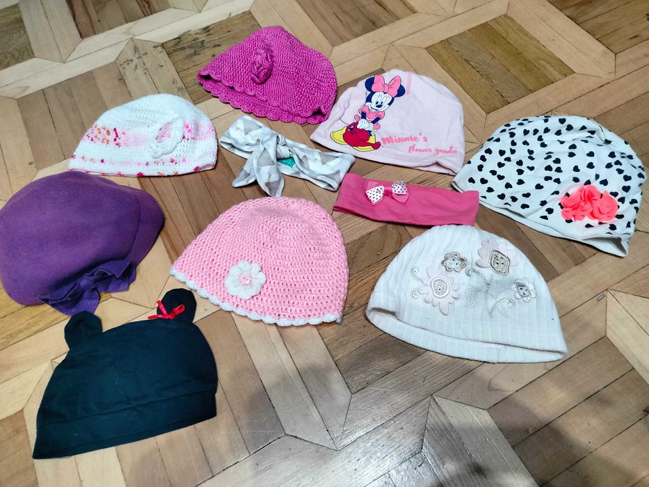 Komplet jesiennych czapeczek 2/3 lata