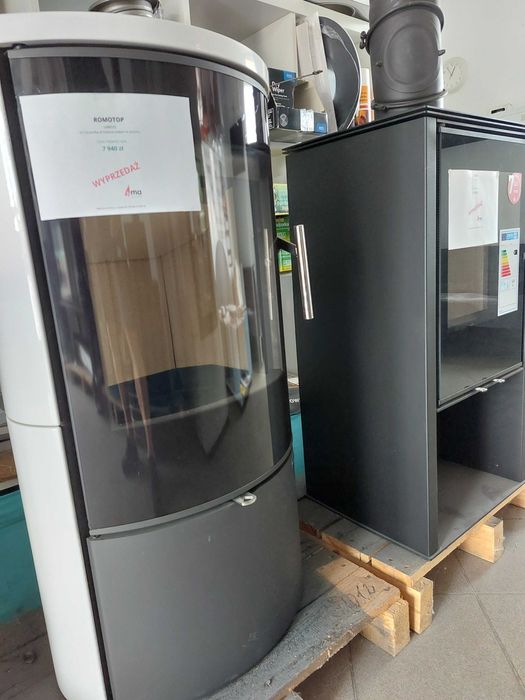 Kominek Romotop Laredo 01 kafle białe połysk wyprzedaż ekspozycji