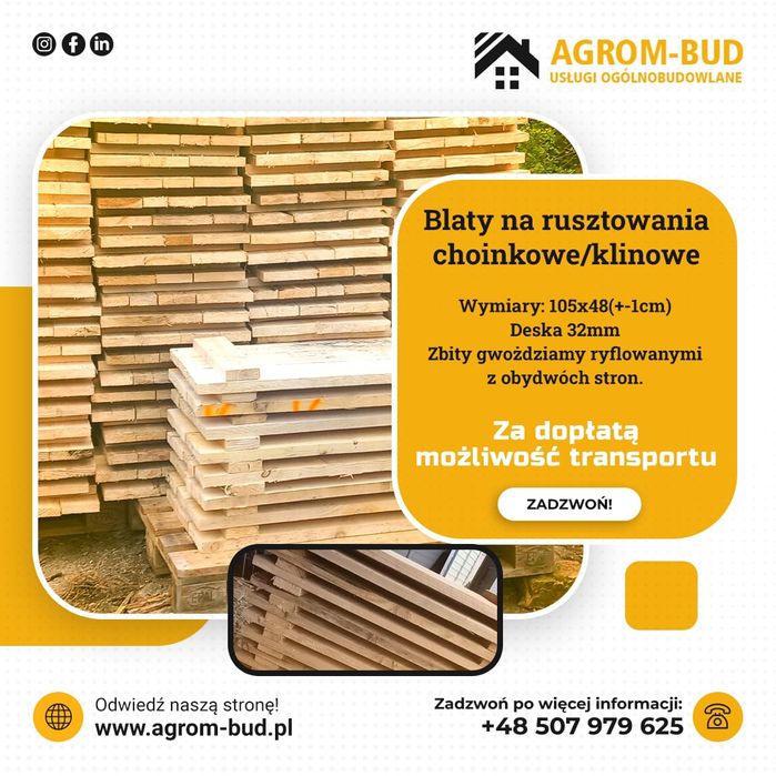 Sprzedam blaty/podesty do rusztowań choinkowych/klinowych