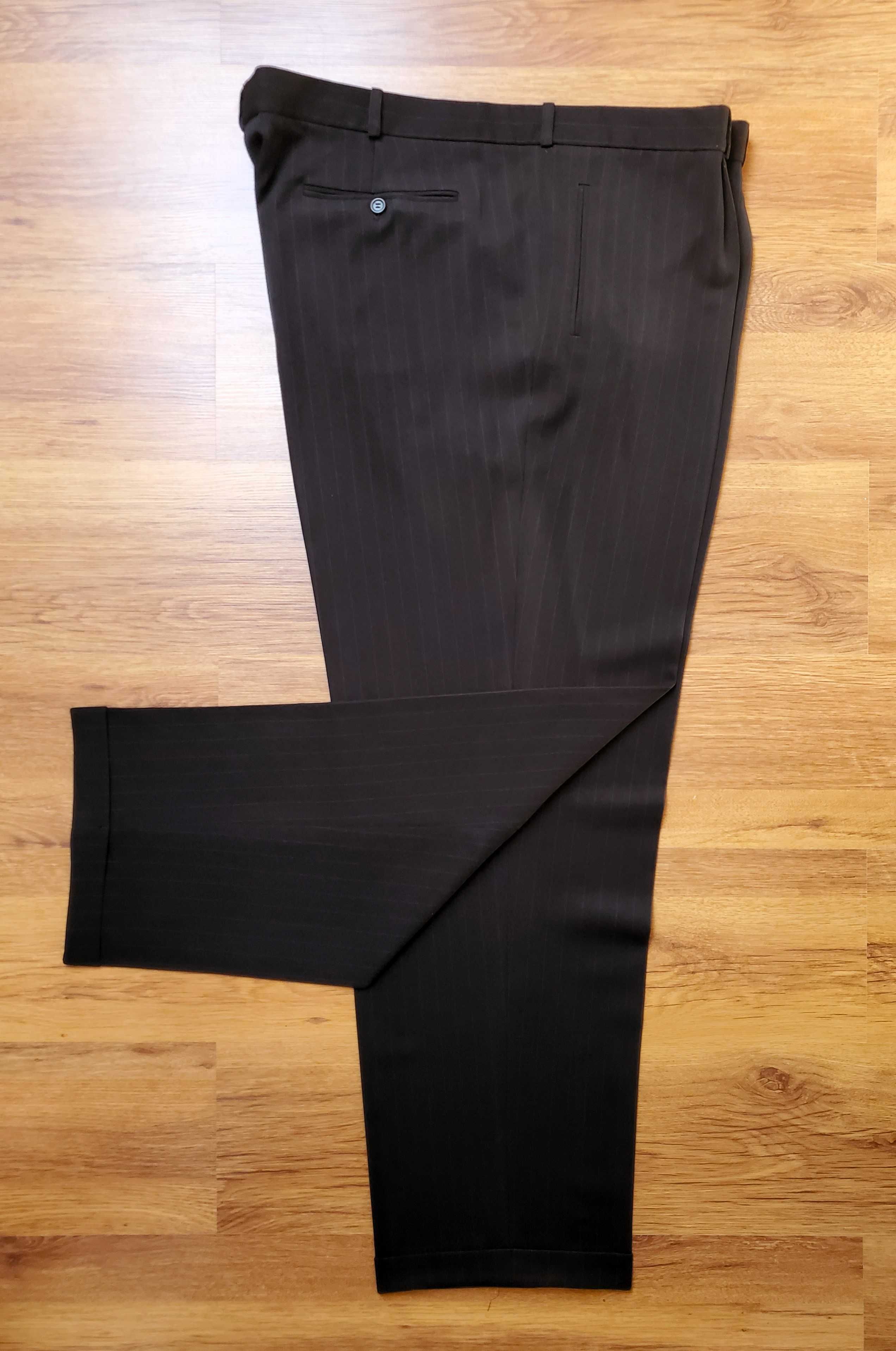 Spodnie garniturowe na kant, wyjściowe, czarne duży rozmiar ob.122 4XL