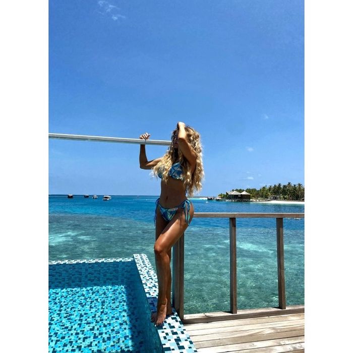 Bikini Just Unique, strój kąpielowy, cekiny, niebieski S/M 

Ka