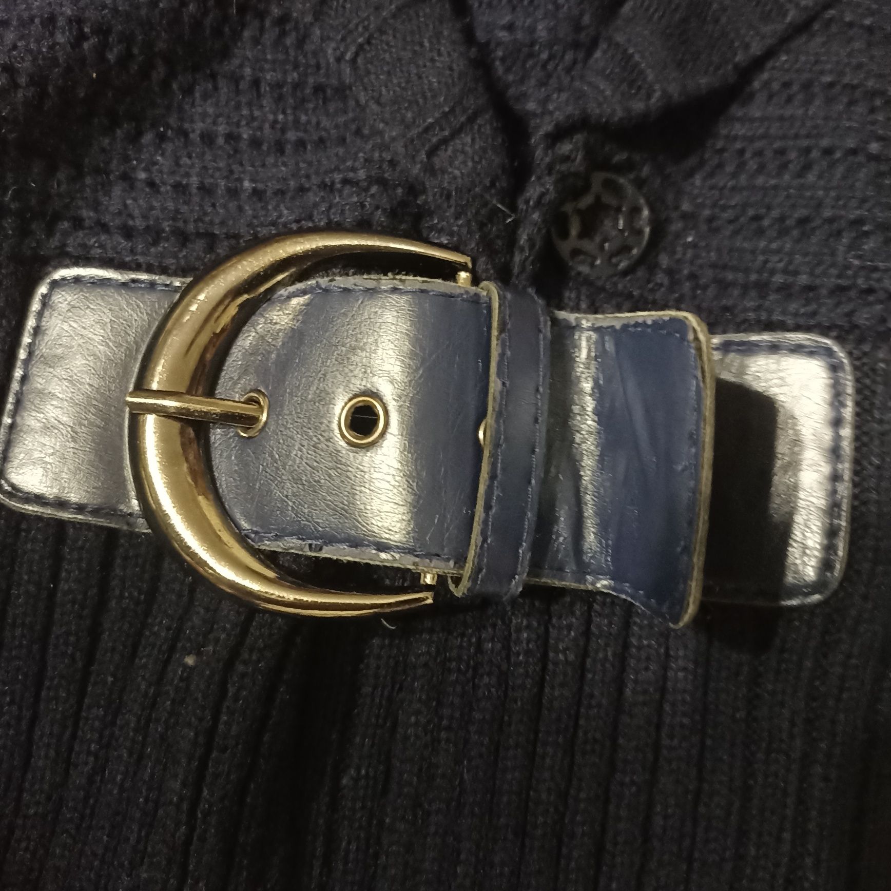 Sweter bezrękawnik M-L granatowy wełna