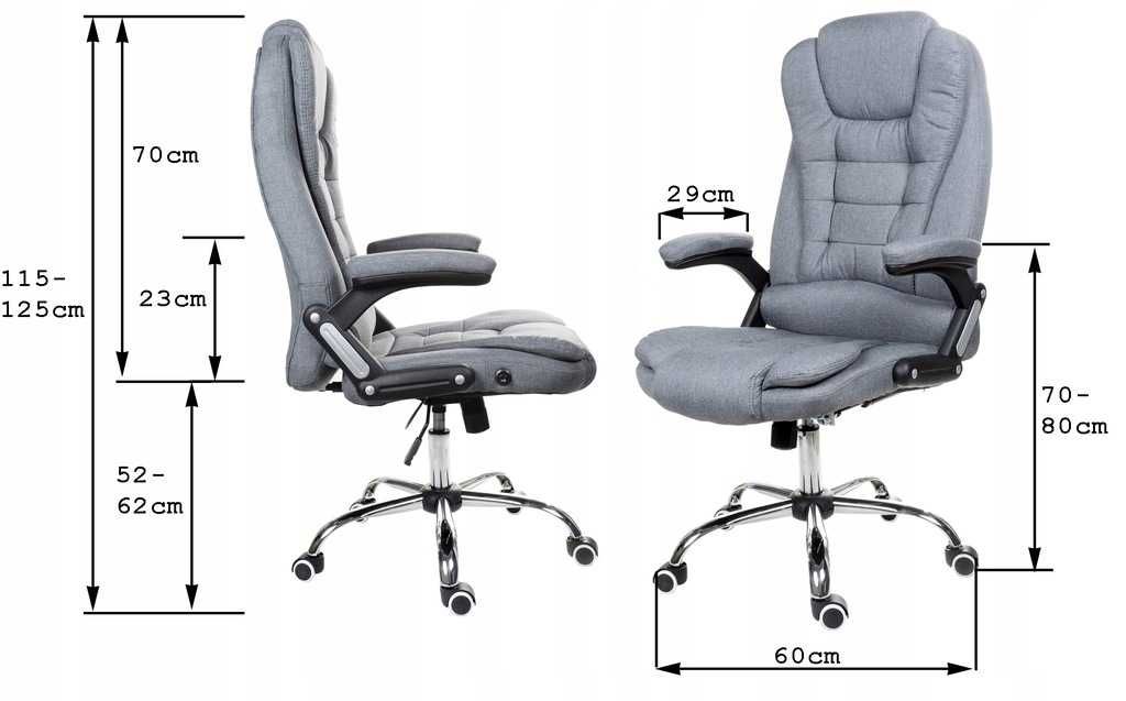 NOWY szary FOTEL biurowy materiałowy FBJ011