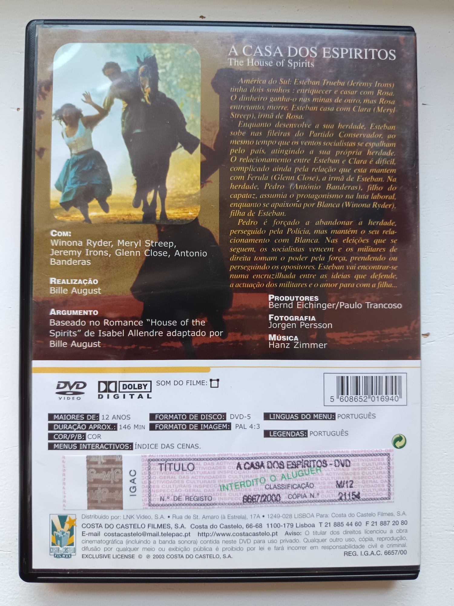 DVD a casa dos espíritos