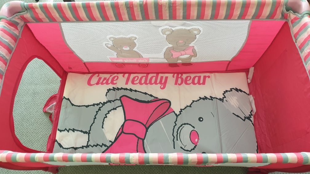 Łóżeczko turystyczne Sun Baby + materac hevea kokos 120x60