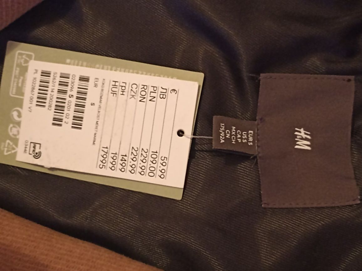 Kurtka nowa H&M 35%wełna  beżowa S