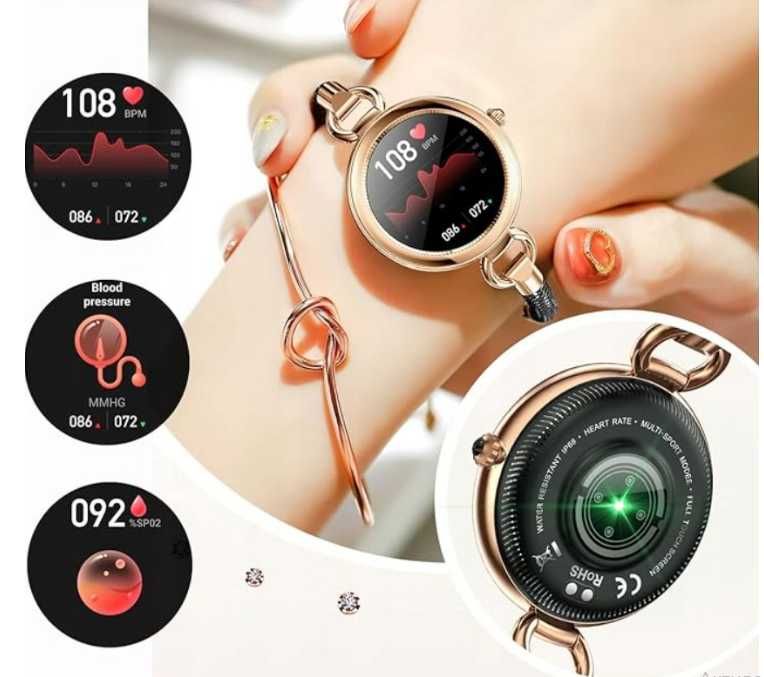 Damski smartwatch GT01, monitorowanie tętna, monitor snu ttst969
