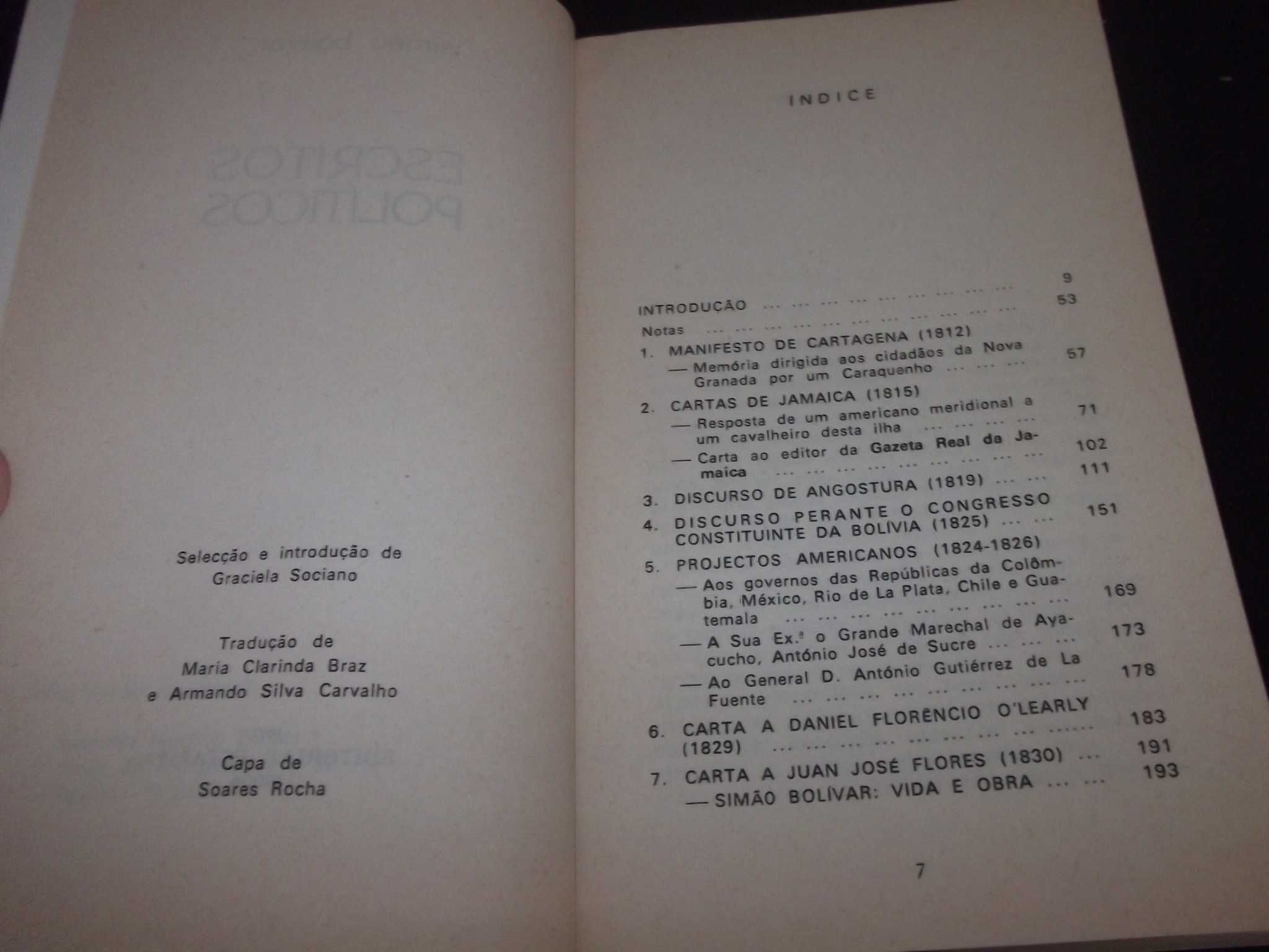 Livro Escritos Políticos Bolívar Estampa