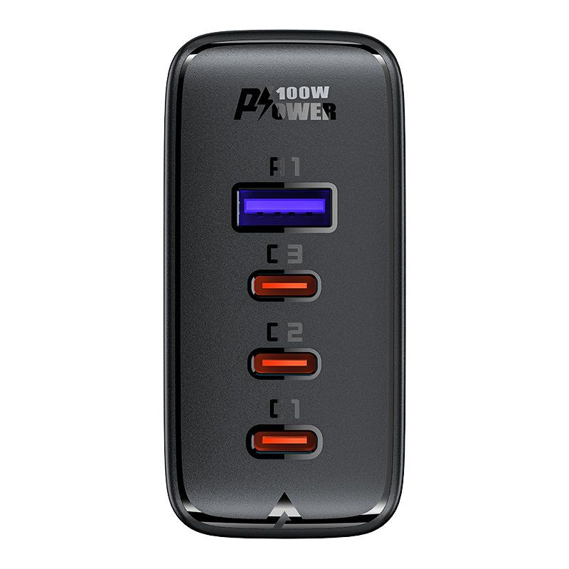 szybka ładowarka sieciowa gan 3x usb-c 1x usb-a + kabel kątowy  qmx