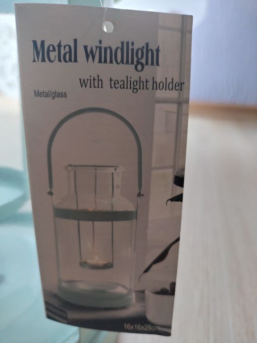 Lampion szklany świecznik