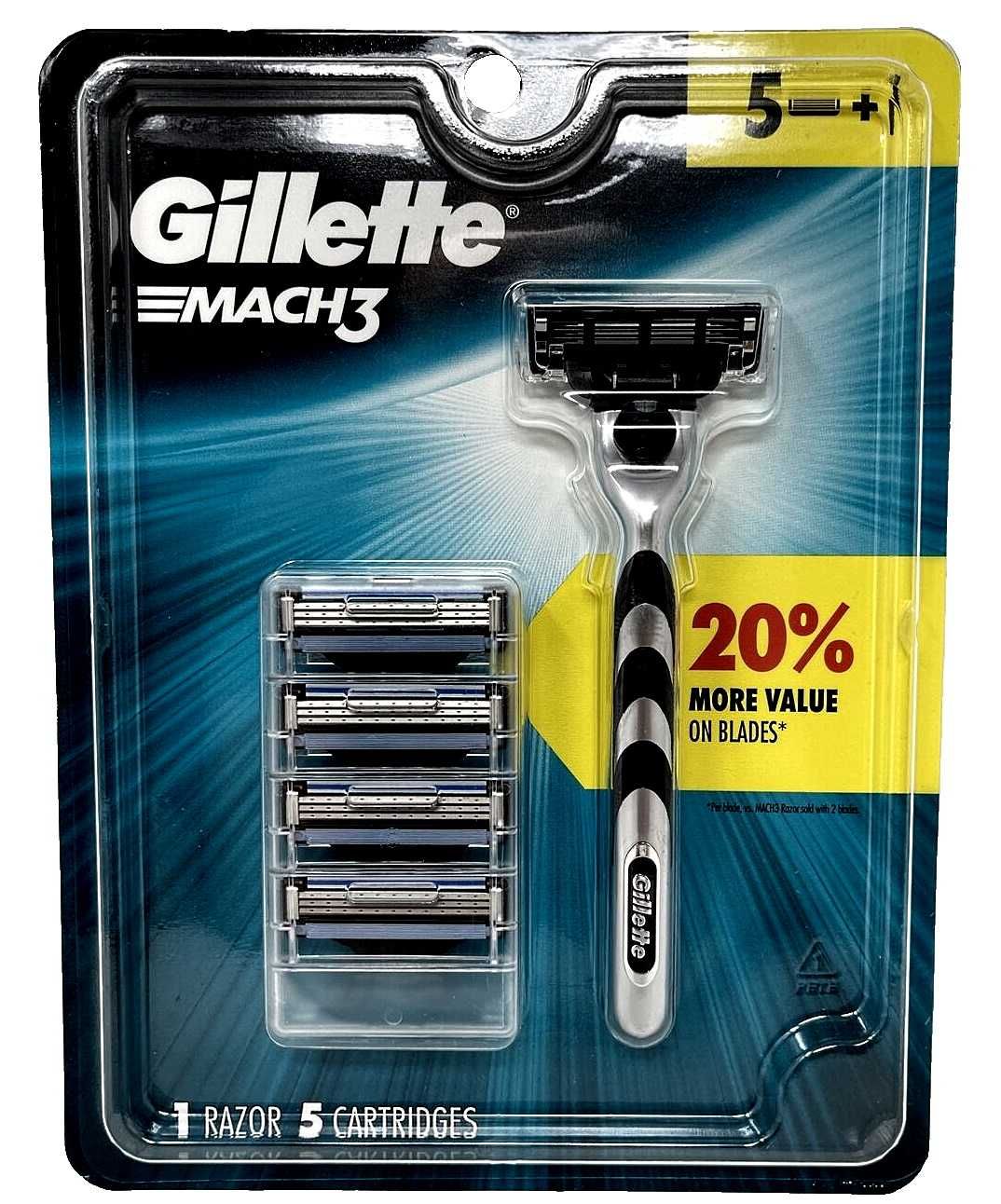 Станок Gillette Mach3 + 5 кассет, оригинал.