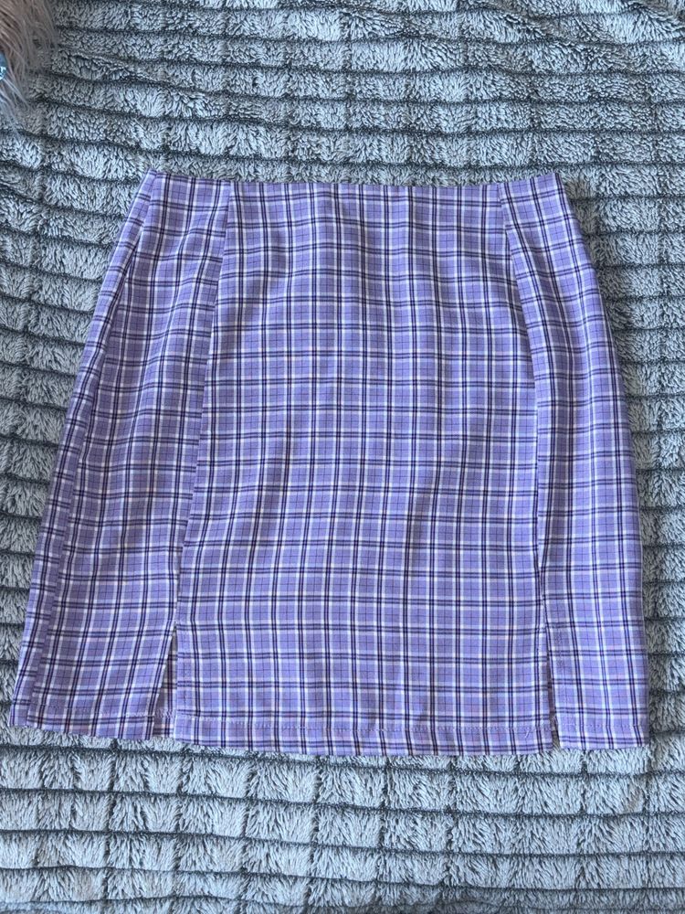 ołówkowa spódniczka w kratke mini, krótka spódniczka letnia