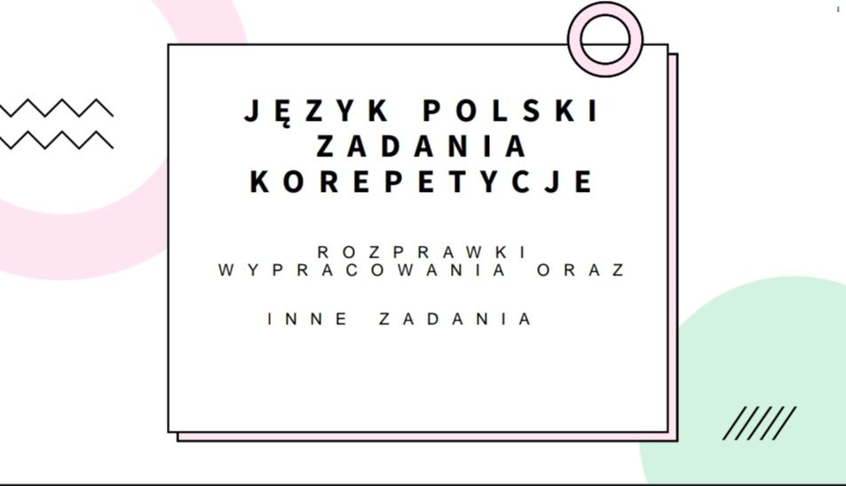 Korepetycje, zadania język polski