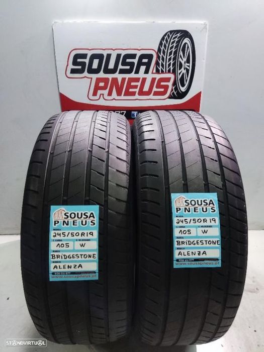 2 pneus semi novos 245-50r19 bridgestone - oferta dos portes