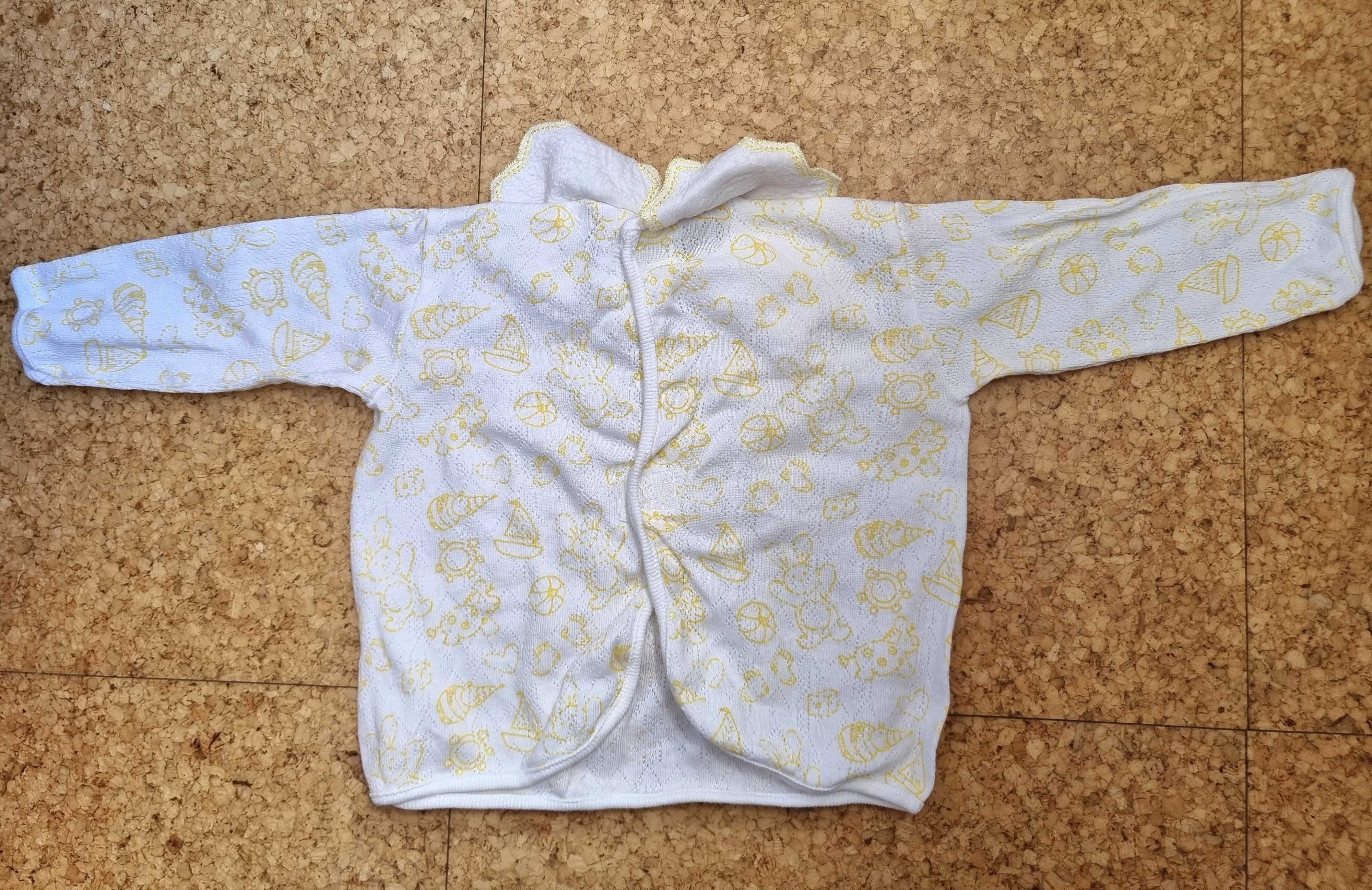 Conjunto camisola e calças com padrão branco e amarelo Bibi, 3 meses