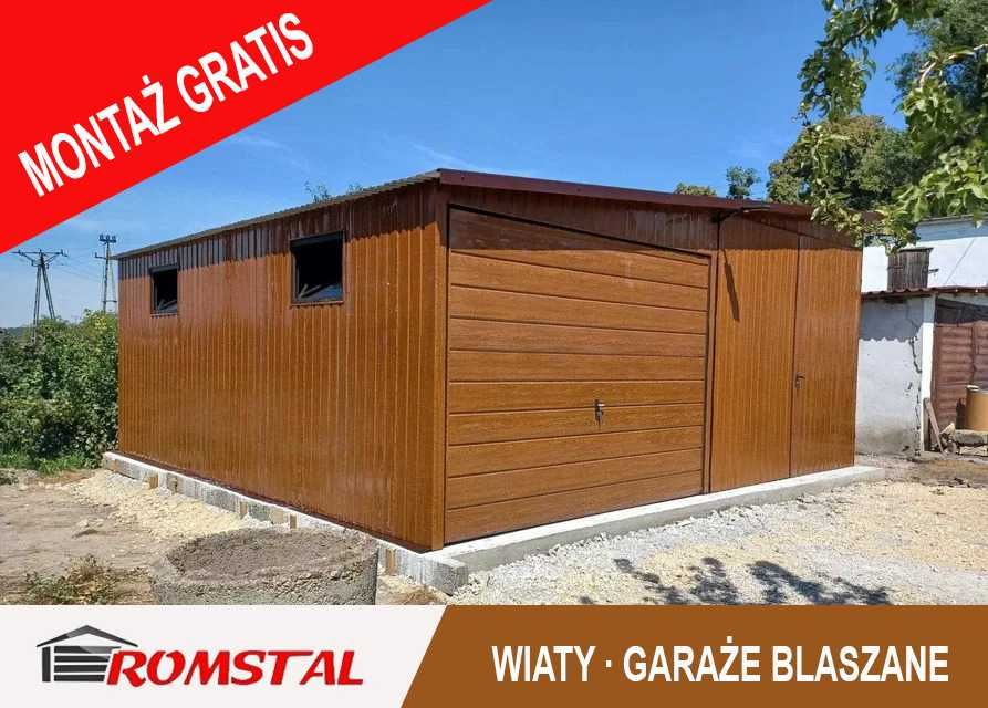 Garaż Blaszany JEDNOSPADOWY 7x6 -Wiata- Garaże Blaszane -Hala- Romstal