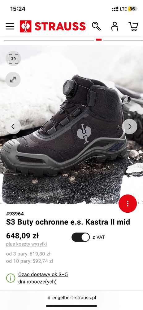 S3 Buty ochronne e.s. Kastra II mid