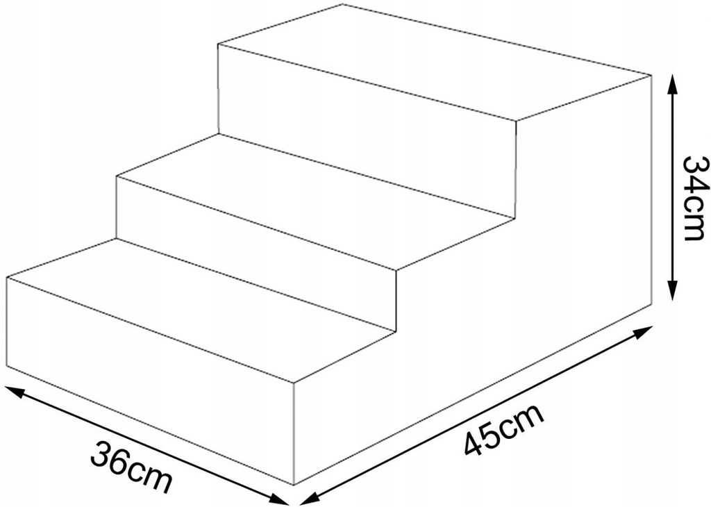 Schody dla PSA KOTA / Schodki dla Pupila Szare 34 x 45 x 36 cm