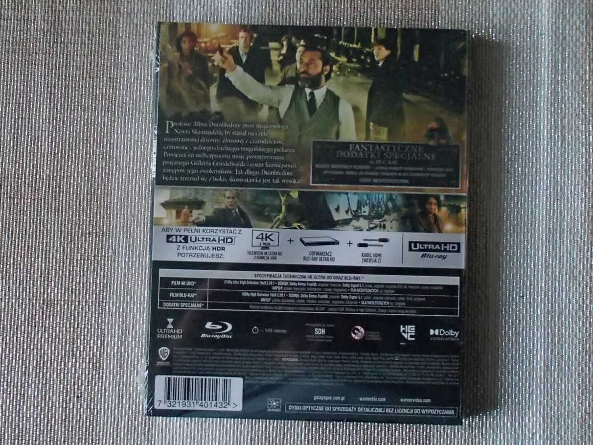 Fantastyczne Zwierzęta Tajemnice Dumbledore'a 4K Blu-ray  Nowy PL