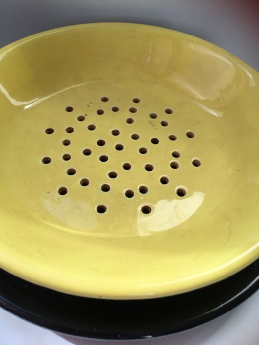 Escoador com prato em cerâmica, anos 60