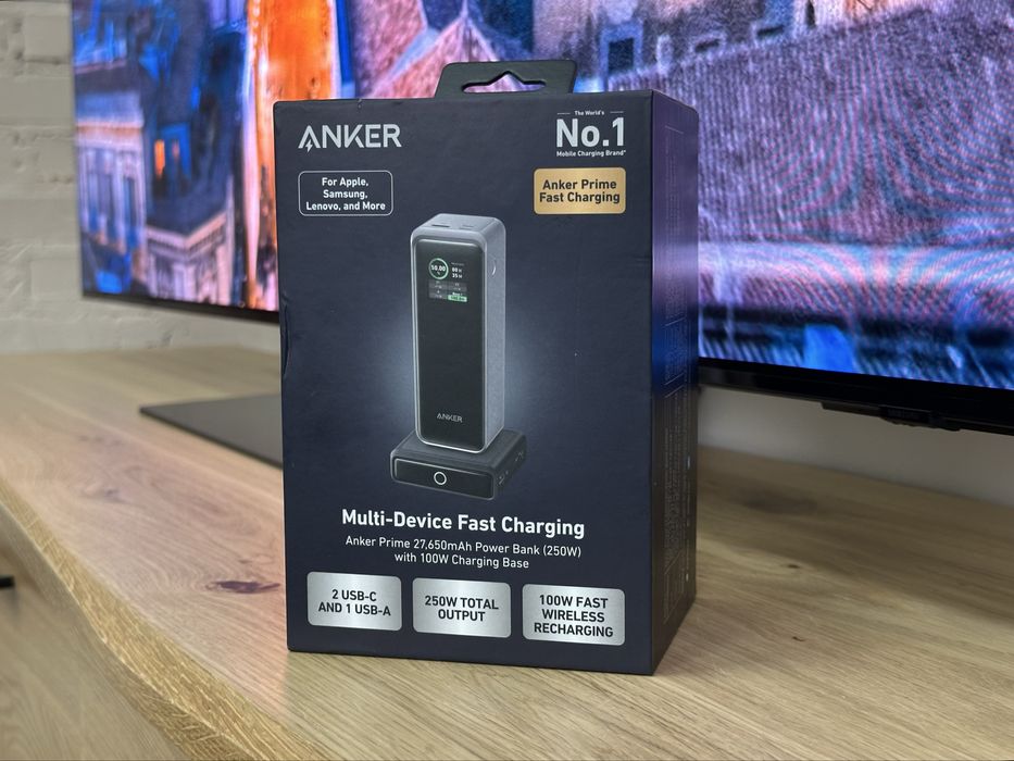 Повербанк Anker Prime Power Bank 27650mAh 250W+ 100W Charging Base