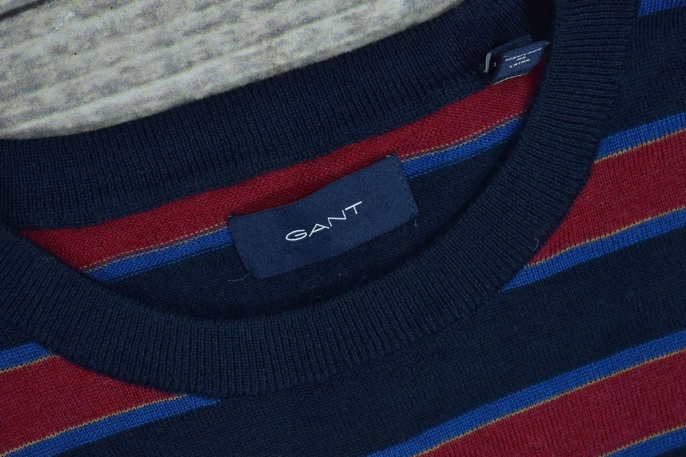 Gant Sweter Męski W Paski Z Wełny Merino M