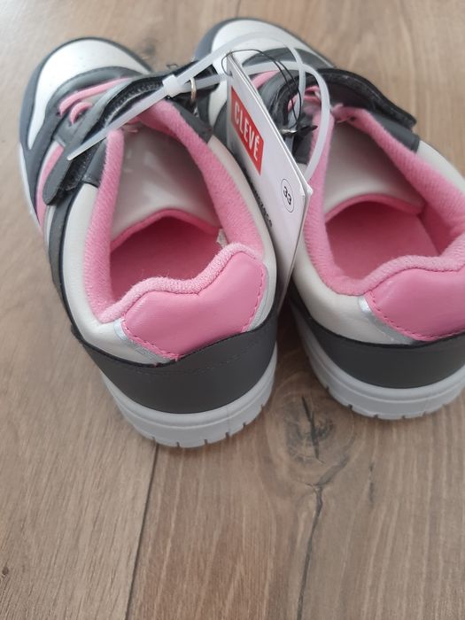 Buty dla dziewczynki nowe przejściowe różowe szare 33