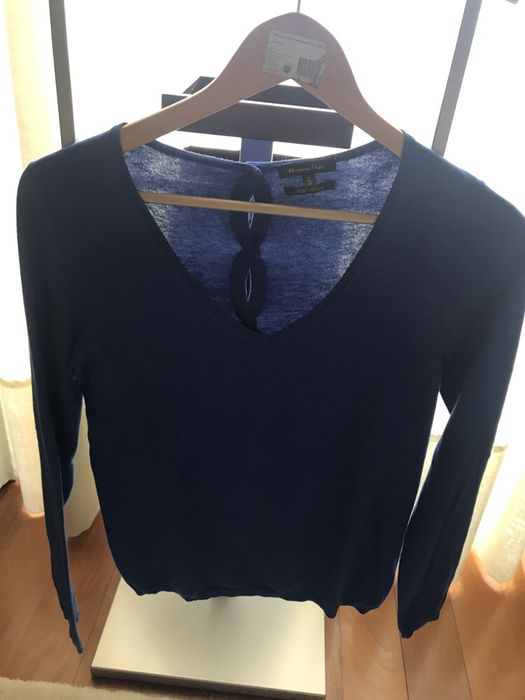 Camisola em malha,Massimo Dutti ,decote em V