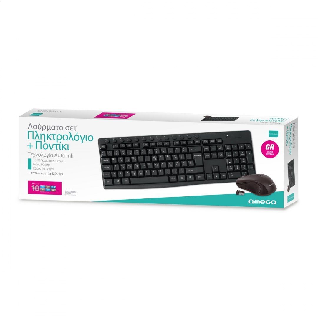 omega keyboard gr mouse zestaw bezprzewodowy klawiatura mysz m-media