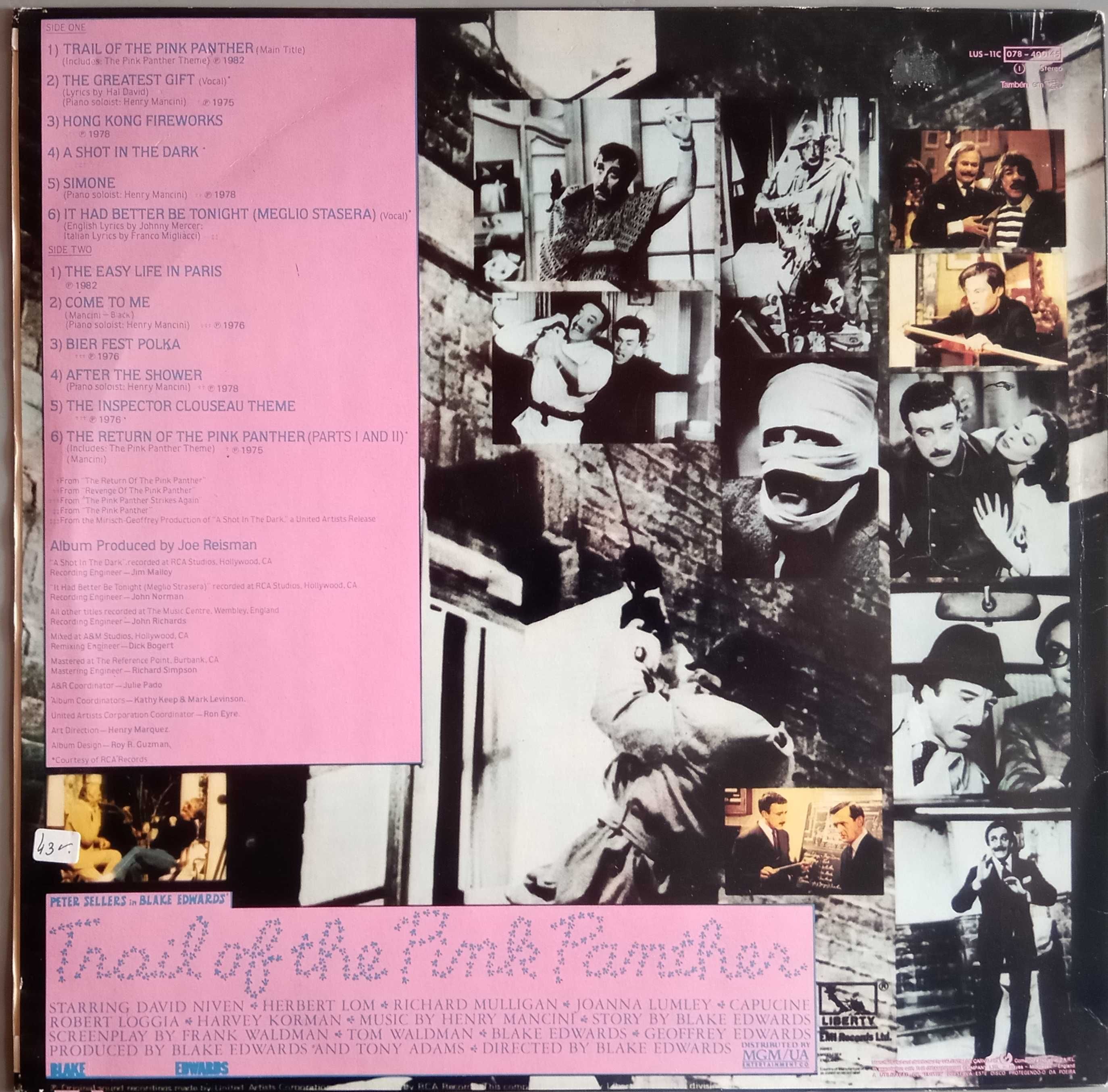 Henry Mancini - - - - - Trail of the Pink Panther - - - - - LP