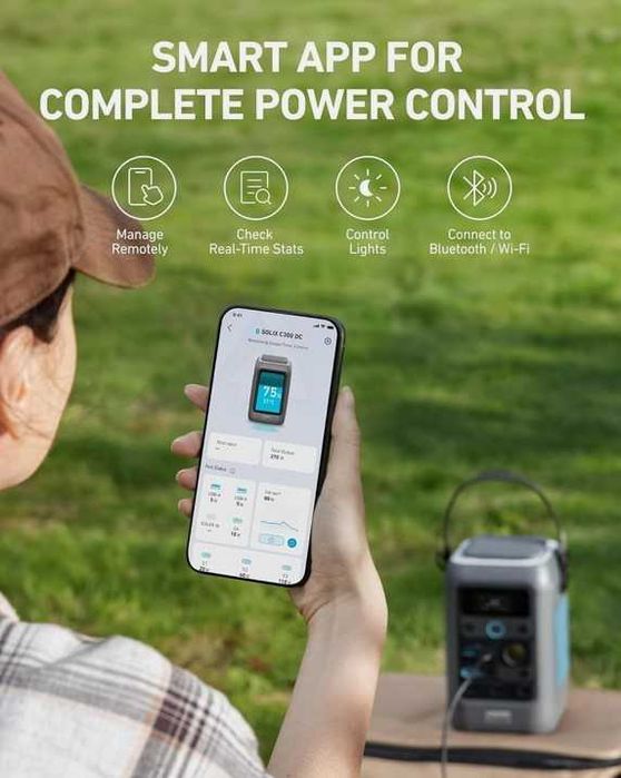 Портативна зарядна станція Anker SOLIX C300 DC 90000mAh Solar