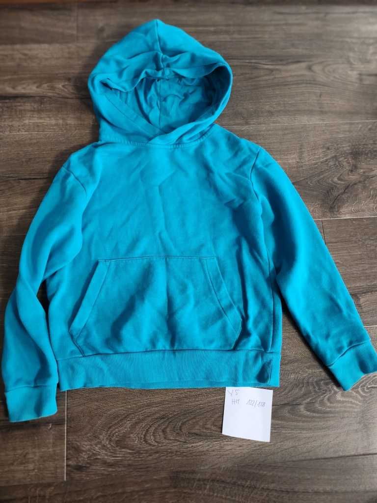 Bluza dresowa kangurek turkusowa H&M 122
