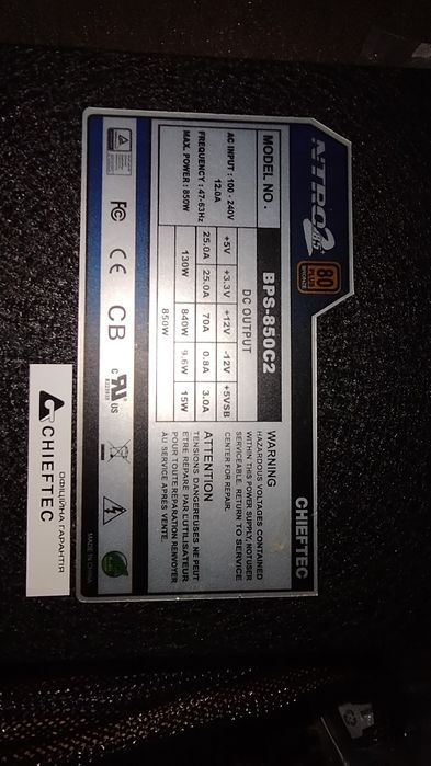 Блок живлення Chieftec Nitro II 85+ Series 850W