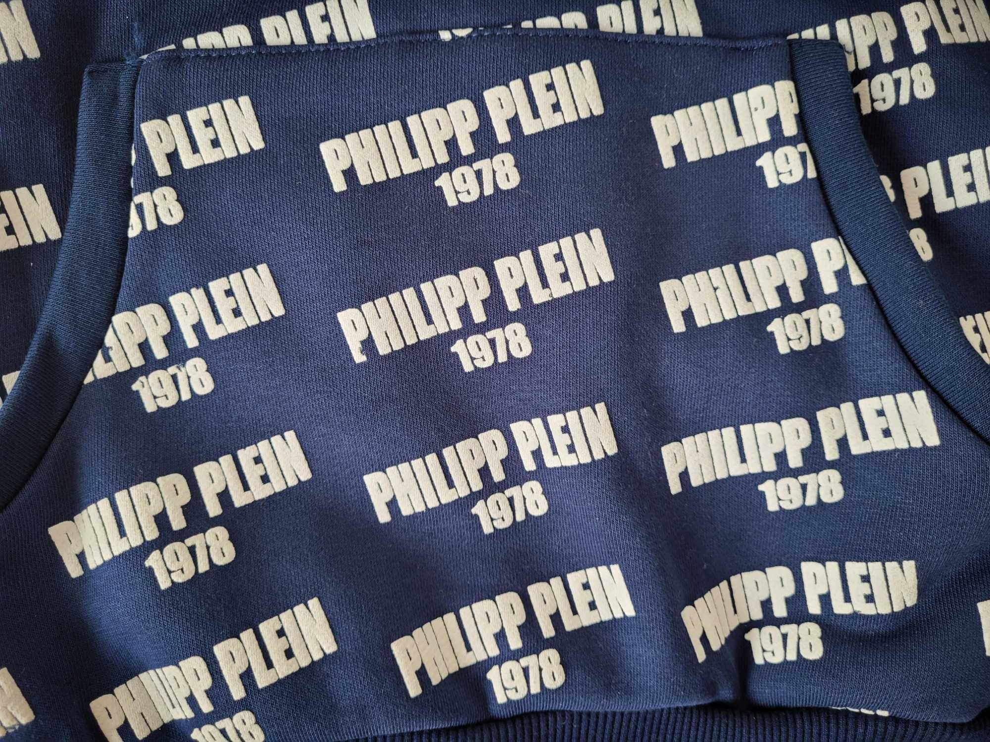 Bluza damska Philipp Plein Kaptur granatowa Nadruk