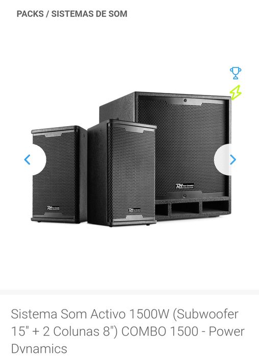 Power Dynamics Sistema de som ativo  1500w