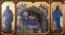 Wierna kopia obrazu Ducio di Buonasegna - Narodziny. XIV w. Deska
