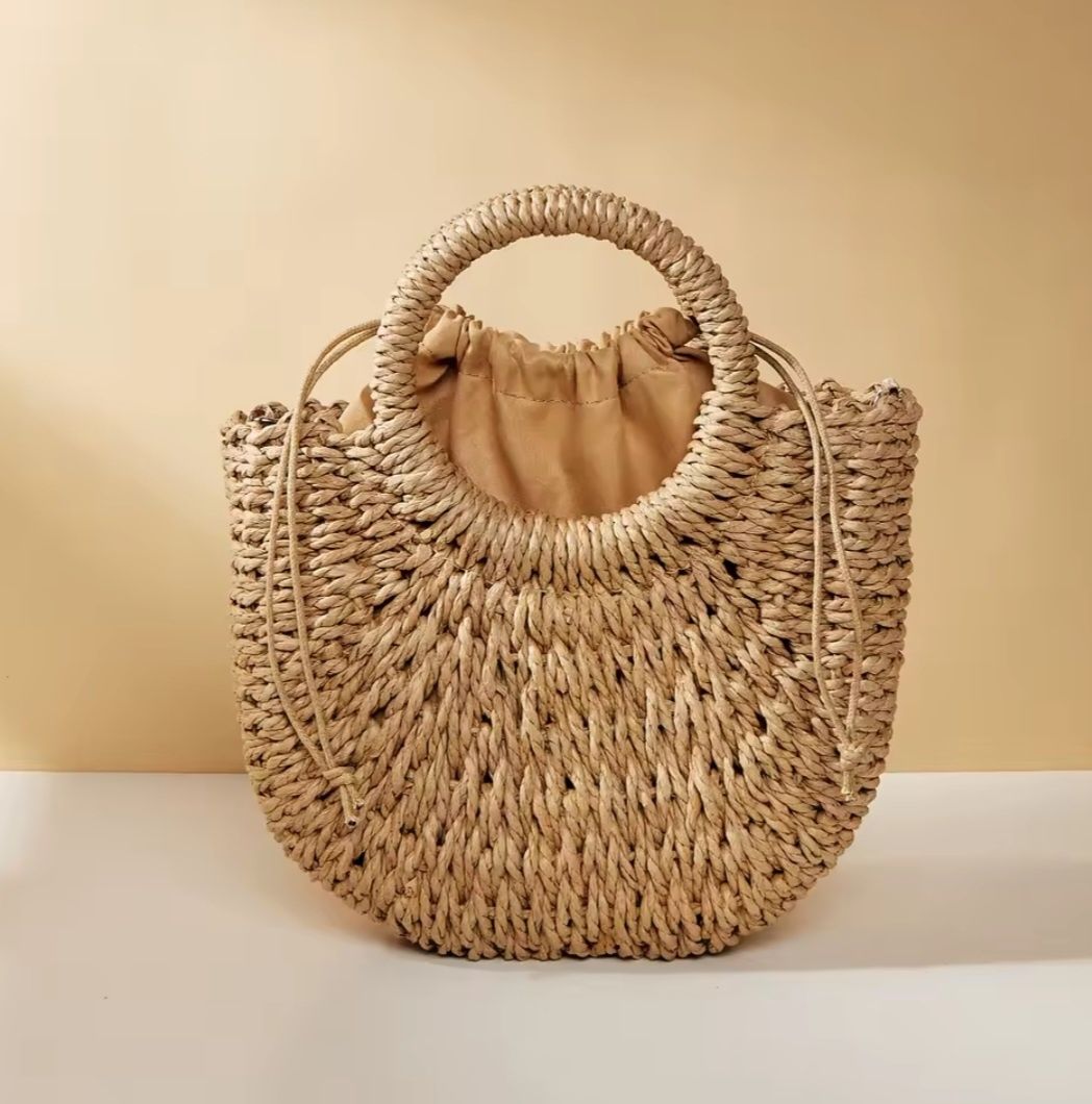 Torebka do ręki koszyk pleciony rattanowa torba na ramię boho shopper