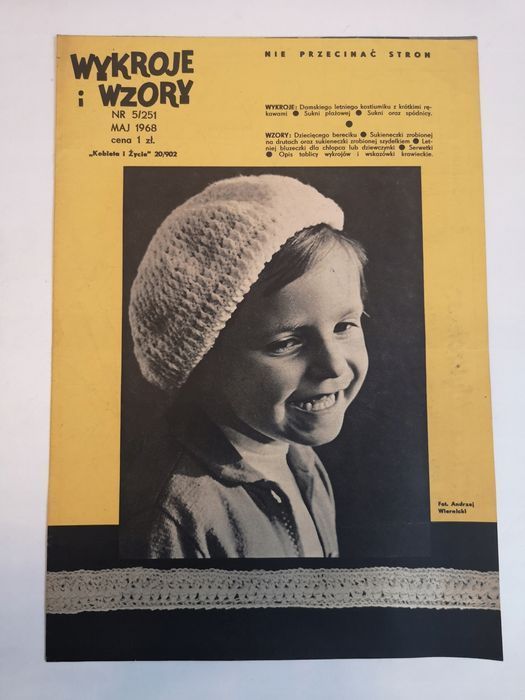 Moda I Życie 05/1968R - Wykroje I Wzory Nr 5/251
