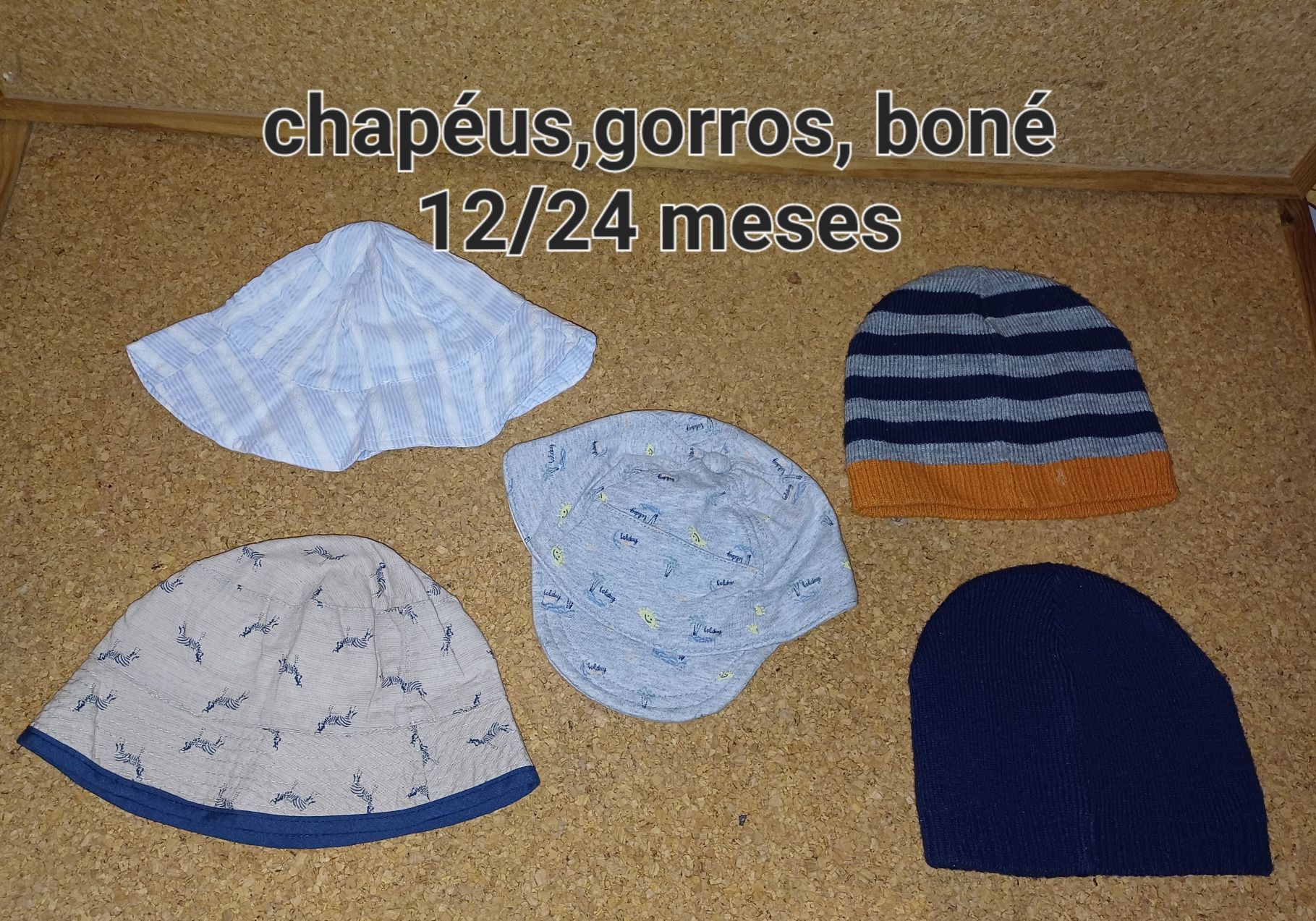 Conjunto de Gorros, chapéus, boné Bebé/criança 12/24 meses