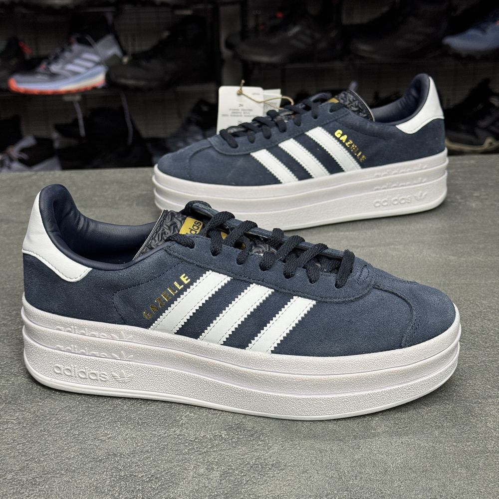 Шкіряні сині кросівки Adidas Gazelle JQ7405 ОРИГІНАЛ 100% 38.5 р