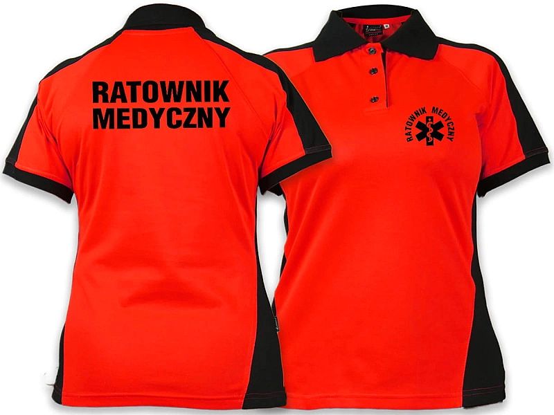 Koszulka ratownicza Polo FLUO damska FUNKCYJNA (L)