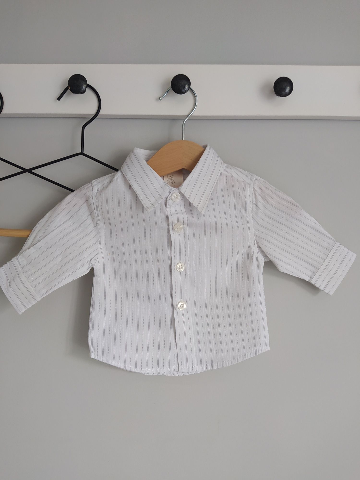 Biała, klasyczna koszula w prążki Tiny Ted Newborn 0-3 miesiące