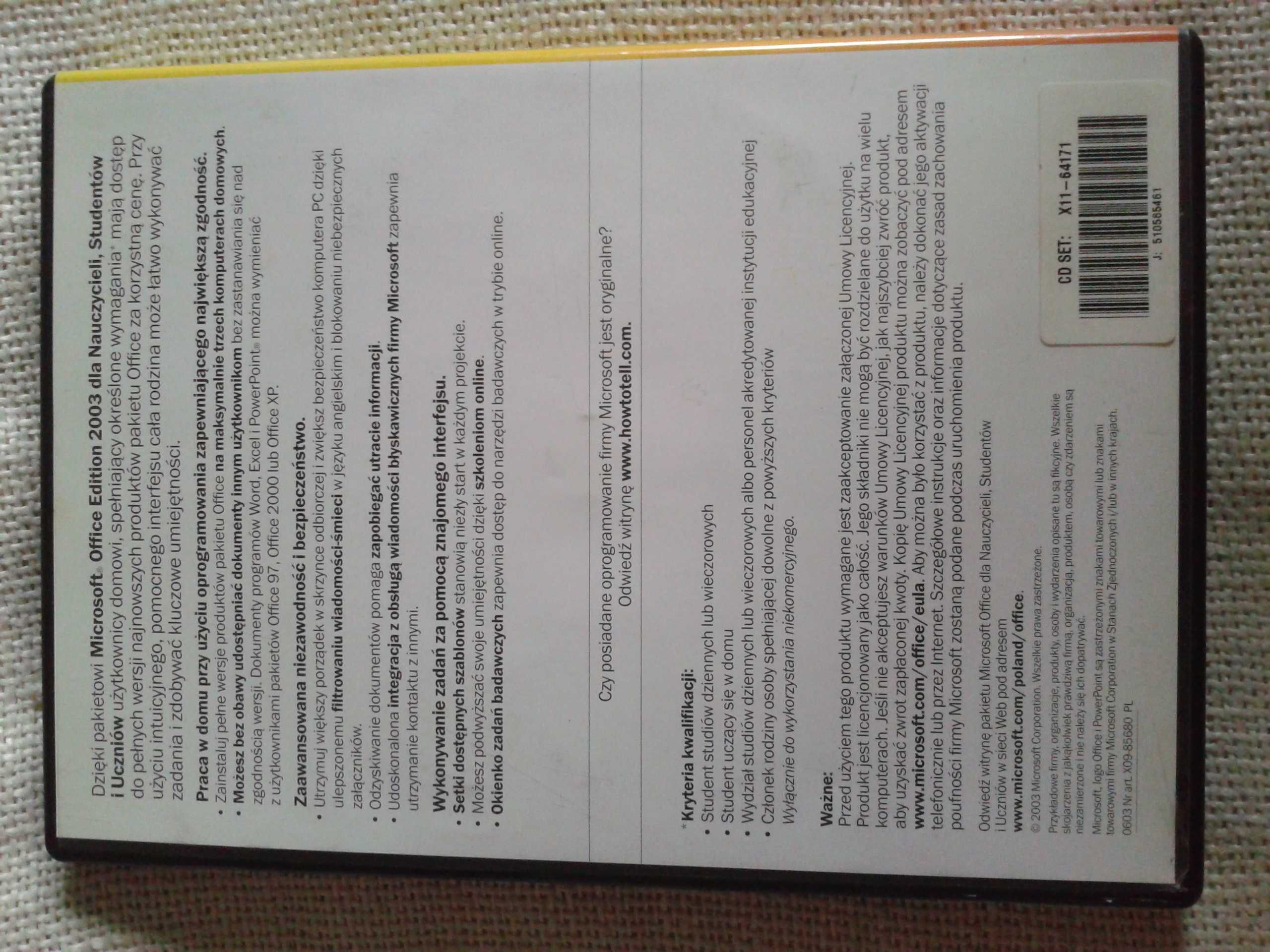 Microsoft Office 2003 dla uczniów, studentów i nauczycieli